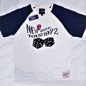 Rolling Stones New York Tour 1972 Dice RIFF Stars Raglan Official T-Shirt M NWT